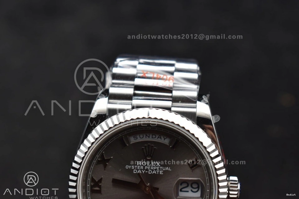 SS Dial Edition President Grey on V5 DayDate Best Roman Weight) Steel (Gain 904L 36 vr3255 Bracelet QF 0210